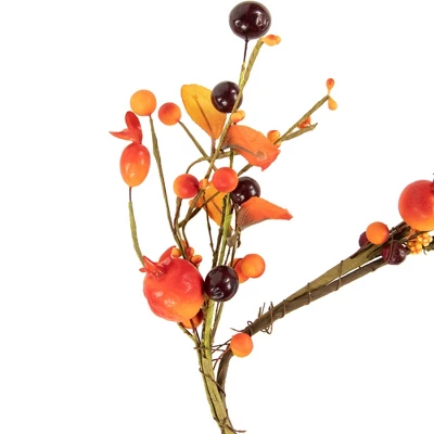 Northlight 5' X 6" Fall Harvest Berries And Leaves Twig Artificial Garland, Unlit 5 Northlight 5' X 6" Fall Harvest Berries And Leaves Twig Artificial Garland, Unlit - Image 3