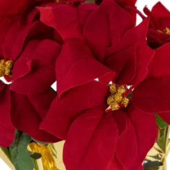 Northlight 16" Red Artificial Christmas Poinsettia Arrangement With Gold Wrapped Pot -Northlight Store GUEST 8bdf4f8d 653e 4049 899b 28c0f4e9d720