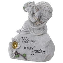 Northlight 9.25" Gray Solar Powered "Welcome To Our Garden" Angel Outdoor Garden Statue 9 Northlight 9.25" Gray Solar Powered "Welcome To Our Garden" Angel Outdoor Garden Statue -Northlight Store GUEST 8d5e1a20 49ff 4891 8e08 8cd80b37ae3b