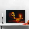 Northlight 15.75" Halloween Prelit LED Antique Candle And Skull Canvas Wall Art - Black/Orange -Northlight Store GUEST 8d766de8 122b 40b4 9cba 21de412db18f