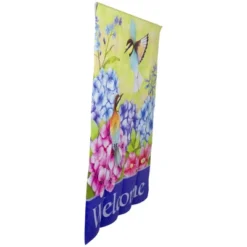Northlight Welcome Floral Hummingbird Outdoor House Flag 28" X 40" -Northlight Store GUEST 8f6c316b aeff 415a 92a3 4f358a651c20