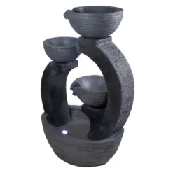 Northlight 31.5" Black Lighted Three-tier Outdoor Garden Water Fountain -Northlight Store GUEST 91bd4e21 c005 49e6 a1ad 48cb882bac52
