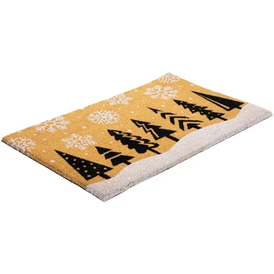 Northlight Trees And Snowflakes Natural Coir Christmas Outdoor Doormat 18" X 30" 5 Northlight Trees And Snowflakes Natural Coir Christmas Outdoor Doormat 18" X 30" - Image 3