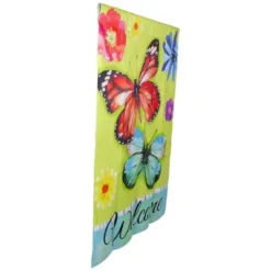 Northlight Welcome Butterflies Green Outdoor House Flag 28" X 40" -Northlight Store GUEST 9a830454 050b 4ced ad8f 05ba2cd5a355