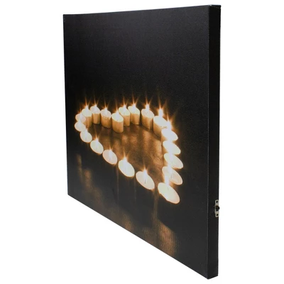 Northlight LED Lighted Flickering Heart-Shaped Candles Canvas Wall Art 15.75" 5 Northlight LED Lighted Flickering Heart-Shaped Candles Canvas Wall Art 15.75" - Image 3