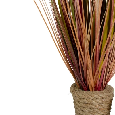 Northlight 34" Red Artificial Grass Plant In A Rope Pot 3 Northlight 34" Red Artificial Grass Plant In A Rope Pot