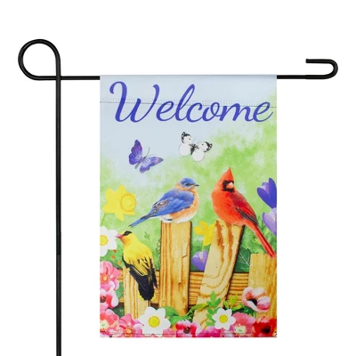 Northlight Welcome Birds On A Fence Outdoor Garden Flag 12.5" X 18" 3 Northlight Welcome Birds On A Fence Outdoor Garden Flag 12.5" X 18"