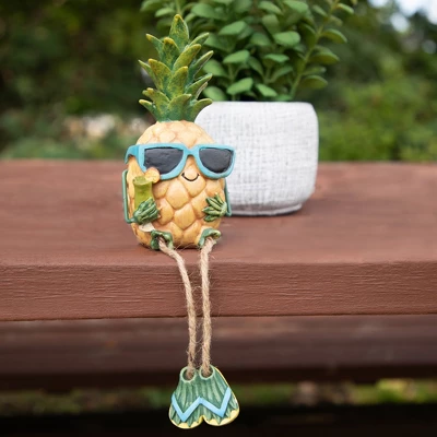 Northlight 9.5" Tropical Pineapple Boy With Dangling Legs Figurine 3 Northlight 9.5" Tropical Pineapple Boy With Dangling Legs Figurine