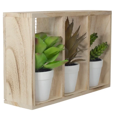 Northlight 10.75" Artificial Mixed Potted Succulents In Wooden Box 4 Northlight 10.75" Artificial Mixed Potted Succulents In Wooden Box - Image 2