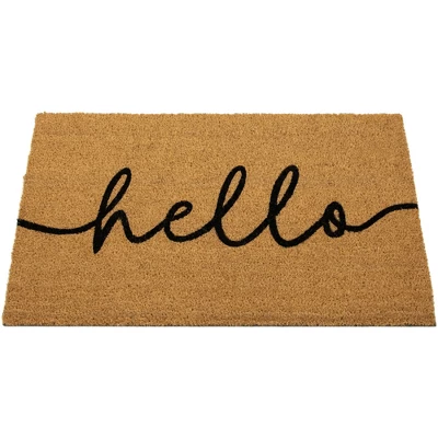Northlight Natural Coir "Hello" Outdoor Doormat 18" X 30" 4 Northlight Natural Coir "Hello" Outdoor Doormat 18" X 30" - Image 2