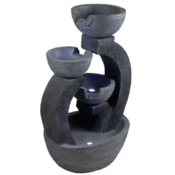 Northlight 31.5" Black Lighted Three-tier Outdoor Garden Water Fountain -Northlight Store GUEST b2d6d24f ce70 4c39 9e63 883a9fdfb4b0