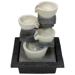 Northlight 11" LED Lighted Cascading 4-Tier Bowl Indoor Tabletop Water Fountain -Northlight Store GUEST b3791cc7 094f 4176 9583 c7f384f4d615