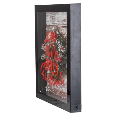 Northlight 14" Black Framed 3D "Have A Holly Jolly Christmas" LED Christmas Box Decor 5 Northlight 14" Black Framed 3D "Have A Holly Jolly Christmas" LED Christmas Box Decor - Image 3