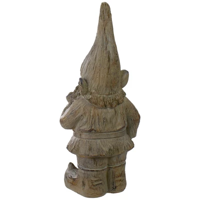 Northlight 17.75" Gray Standing Gnome Outdoor Garden Statue 6 Northlight 17.75" Gray Standing Gnome Outdoor Garden Statue - Image 4
