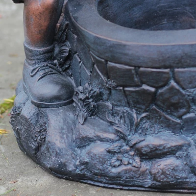 Northlight 29" Children At The Water Pump Well Outdoor Patio Garden Fountain - Black/Bronze 7 Northlight 29" Children At The Water Pump Well Outdoor Patio Garden Fountain - Black/Bronze - Image 5