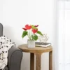 Northlight 12" Red Anthurium Spring Floral Artificial Plant In A Square Pot -Northlight Store GUEST bbf61964 8357 4af9 ba8b 225f608f60b3