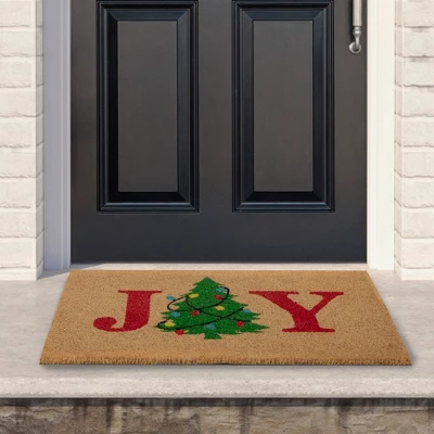 Northlight Natural Coir "Joy" Christmas Tree Doormat 18" X 30" 3 Northlight Natural Coir "Joy" Christmas Tree Doormat 18" X 30"