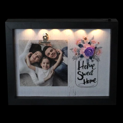 Northlight LED Lighted Home Sweet Home Picture Frame With Clip - 4" X 4" 4 Northlight LED Lighted Home Sweet Home Picture Frame With Clip - 4" X 4" - Image 2