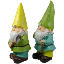 Northlight Set Of 2 Green And Yellow Gnome Outdoor Garden Statues 12.25" -Northlight Store GUEST bf8b5d61 dc4a 4cbe 82a8 6e4ab344bcd8