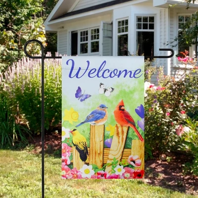 Northlight Welcome Birds On A Fence Outdoor Garden Flag 12.5" X 18" 4 Northlight Welcome Birds On A Fence Outdoor Garden Flag 12.5" X 18" - Image 2