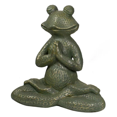 Northlight 14" Gold Verdigris Yoga Frog Outdoor Garden Statue 6 Northlight 14" Gold Verdigris Yoga Frog Outdoor Garden Statue - Image 4