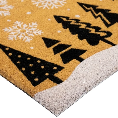 Northlight Trees And Snowflakes Natural Coir Christmas Outdoor Doormat 18" X 30" 6 Northlight Trees And Snowflakes Natural Coir Christmas Outdoor Doormat 18" X 30" - Image 4