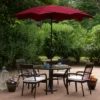 Northlight 8.85ft Outdoor Patio Lotus Umbrella With Hand Crank, Burgundy -Northlight Store GUEST cb5b6256 24b0 4d82 b8e4 8236b645a554