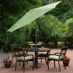 Northlight 9ft Outdoor Patio Market Umbrella With Hand Crank And Tilt, Sage Green -Northlight Store GUEST cd235ddc faee 458f a3ad d1391cfe7aed