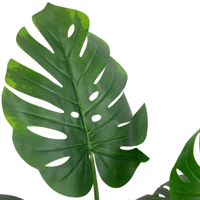 Northlight 35" Green Wide Leaf Monstera Artificial Potted Plant 7 Northlight 35" Green Wide Leaf Monstera Artificial Potted Plant - Image 5