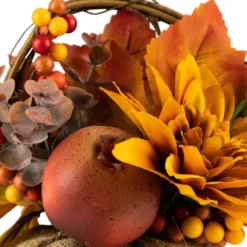 Northlight 9" Mixed Autumn Harvest Flora In A Pumpkin Basket Decoration -Northlight Store GUEST d0180d8e ce57 4aca 9fd4 14d2443f2935