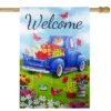 Northlight Welcome Blue Pickup Truck With Flowers Outdoor House Flag 28" X 40" -Northlight Store GUEST d0c9ebb0 c4b7 4fce a637 b4136669111e