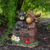 Northlight 9.75" Black Bear And Moose "Welcome" Outdoor Garden Statue -Northlight Store GUEST d22f7f7e b467 4956 9a99 f5e6459c9b52