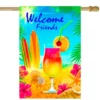 Northlight Tropical Welcome Friends Outdoor House Flag 28" X 40" -Northlight Store GUEST d37a66cd 1bcc 4869 9f50 2f5e1aaa8037