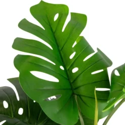 Northlight Real Touch™ Artificial Monstera Artificial Plant In A White Textured Pot - 4.25' -Northlight Store GUEST d3958345 1b8e 4d4d 9535 7d440dedc58d