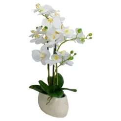 Northlight 22" Artificial White And Yellow Orchid Plant With A White Oval Pot Tabletop Decor -Northlight Store GUEST d72b401d b0f0 4967 b800 eb317c12ce12