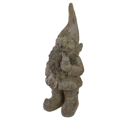 Northlight 17.75" Gray Standing Gnome Outdoor Garden Statue 5 Northlight 17.75" Gray Standing Gnome Outdoor Garden Statue - Image 3