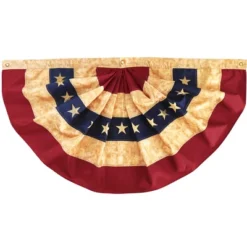 Northlight Patriotic Americana Tea-Stained Pleated Bunting Flag 48" X 24" -Northlight Store GUEST dd576daa f044 48f9 9d57 bcad7eb6f7bb