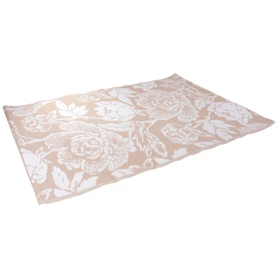 Northlight 4' X 6' Pink Beige And White Floral Rectangular Outdoor Area Rug 4 Northlight 4' X 6' Pink Beige And White Floral Rectangular Outdoor Area Rug - Image 2