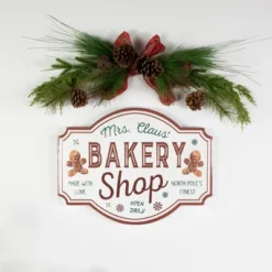 Northlight 18" Mrs. Claus' Bakery Shop Metal Christmas Wall Sign -Northlight Store GUEST e1178a6a 991b 4496 ade8 2d57a709285a