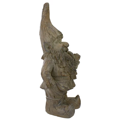 Northlight 17.75" Gray Standing Gnome Outdoor Garden Statue 4 Northlight 17.75" Gray Standing Gnome Outdoor Garden Statue - Image 2