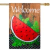 Northlight Welcome Watermelon Slice Spring Outdoor House Flag 28" X 40" -Northlight Store GUEST e572fd2a f07a 495c bab0 b5b6a9ac0eba