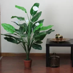 Northlight 47.5" Tropical Peace Lily Spathe Artificial Potted Plant - Green/White -Northlight Store GUEST e5846ad9 7bcd 4185 a18d 05beaf7c8e9b