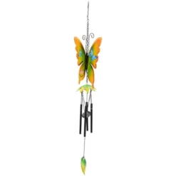 Northlight 15.75" Orange And Green Metal Butterfly Outdoor Garden Windchime -Northlight Store GUEST e84dbfe0 814a 4f15 9c31 141b8c42a8f4