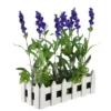 Northlight 11.75" Flowering Lavender Artificial Plant In Picket Fence Container - Green/Purple