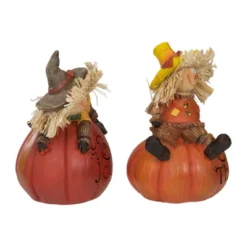 Northlight Set Of 2 Scarecrow On A Pumpkin Thanksgiving Table Figures -Northlight Store GUEST eab83d74 991b 4b95 8b59 b0a85c74c93f