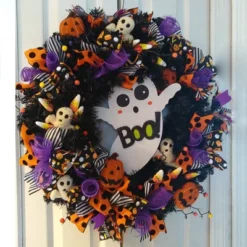 Northlight 24" Black Colorado Spruce Artificial Halloween Wreath, 24-Inch, Unlit -Northlight Store GUEST eb2e5b1f 77f9 4518 9652 f7b357eb43ad