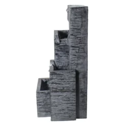 Northlight 32.25" Black And Gray Lighted Three-tier Outdoor Garden Water Fountain -Northlight Store GUEST eb5917e1 aa99 4de5 9504 c2386fee4357