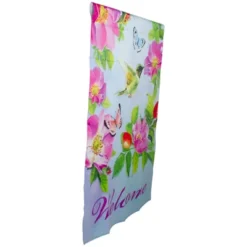 Northlight Welcome Hummingbird Floral Outdoor House Flag 28" X 40" -Northlight Store GUEST ecce8bc9 e947 43d4 a5e8 67045cf60dc9