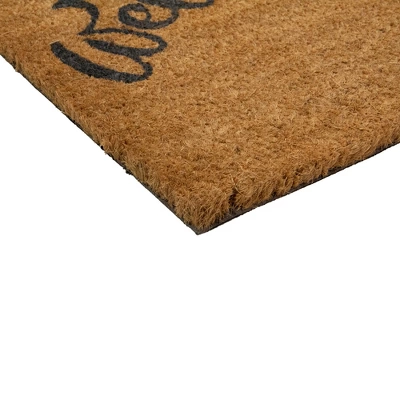 Northlight Natural Coir Floral Rectangular "Welcome" Doormat 18" X 30" 6 Northlight Natural Coir Floral Rectangular "Welcome" Doormat 18" X 30" - Image 4