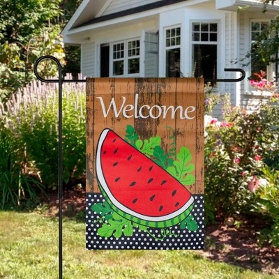 Northlight Welcome Watermelon Slice Spring Outdoor Garden Flag 12.5" X 18" 4 Northlight Welcome Watermelon Slice Spring Outdoor Garden Flag 12.5" X 18" - Image 2